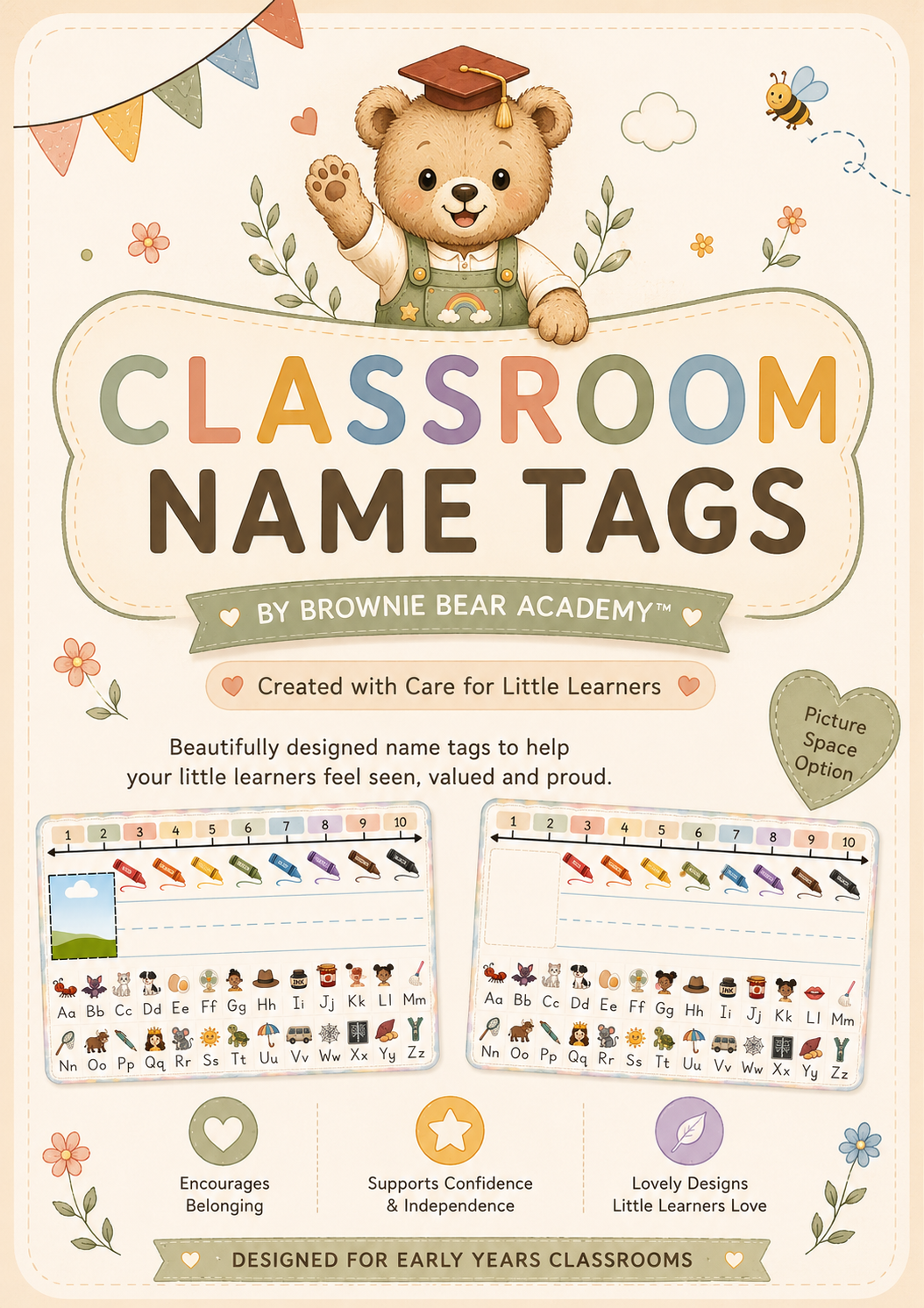 Brownie Bear Classroom Name Tags | Free Digital Download